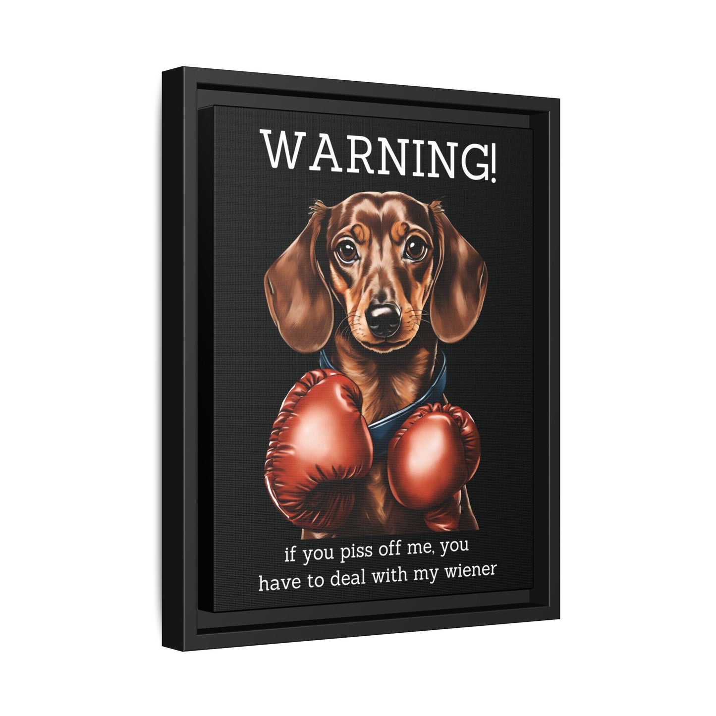 Boxing Wiener - Matte Canvas, Black Frame - Real Rad Boutique