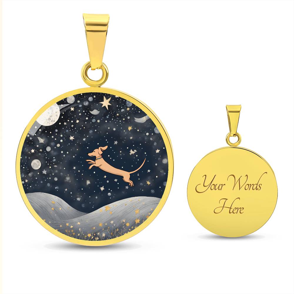 Celestial Dachshund - Circle Pendant - Real Rad Boutique