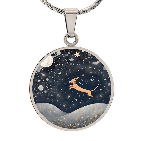 Celestial Dachshund - Circle Pendant - Real Rad Boutique