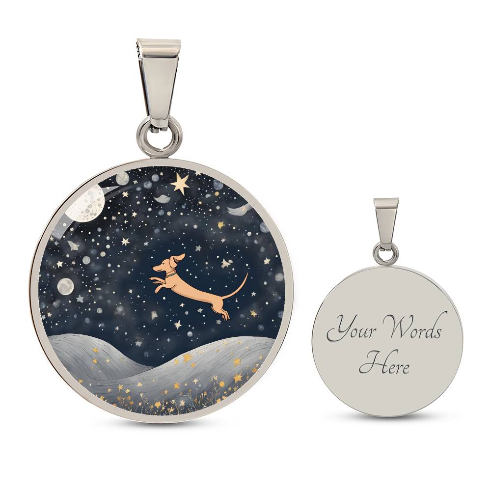 Celestial Dachshund - Circle Pendant - Real Rad Boutique