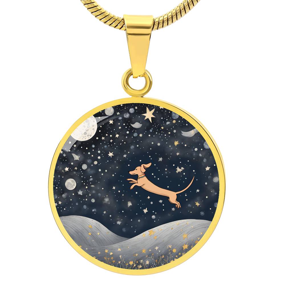 Celestial Dachshund - Circle Pendant - Real Rad Boutique