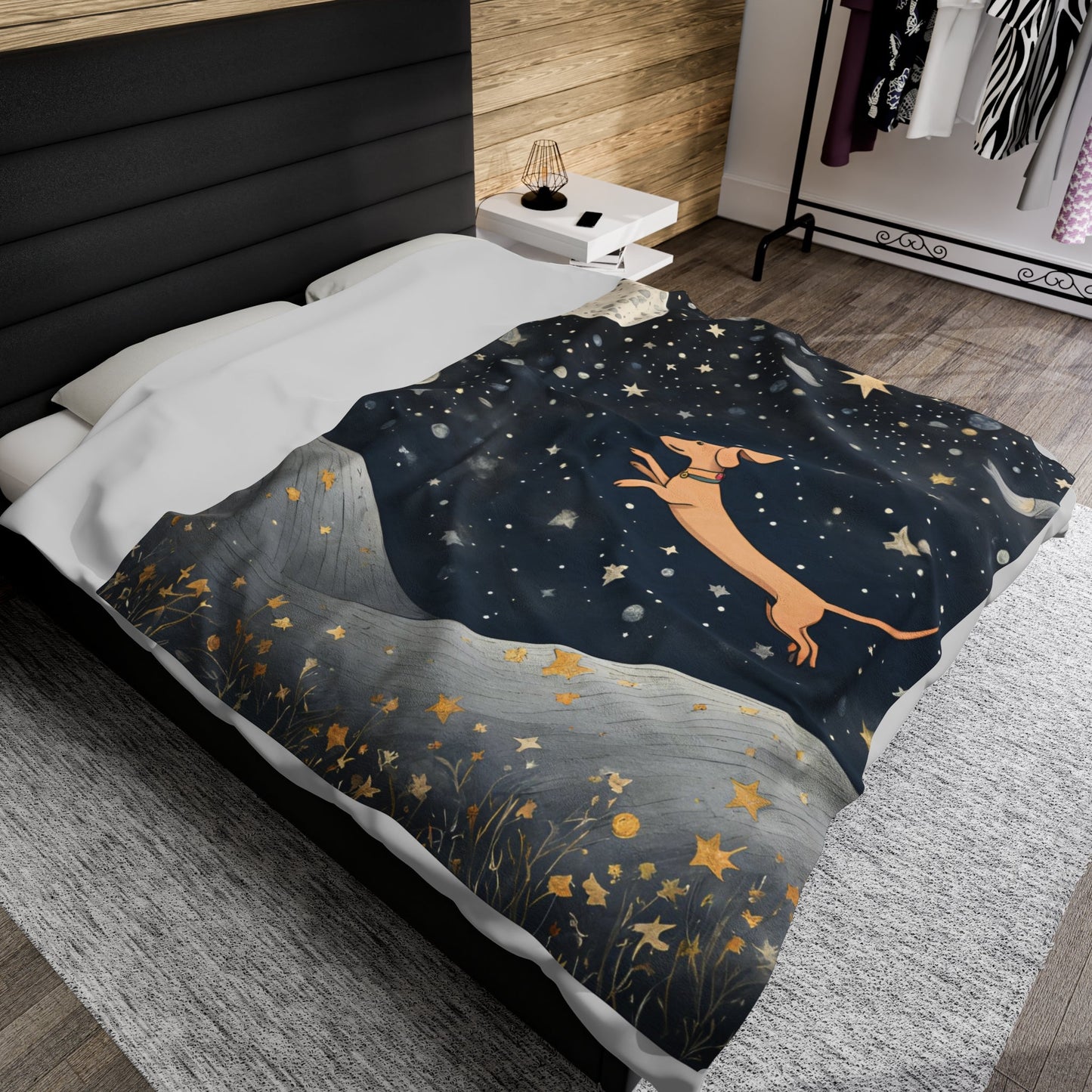 Celestial Dachshund - Velveteen Plush Blanket - Real Rad Boutique