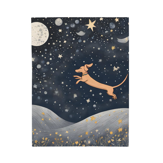 Celestial Dachshund - Velveteen Plush Blanket - Real Rad Boutique