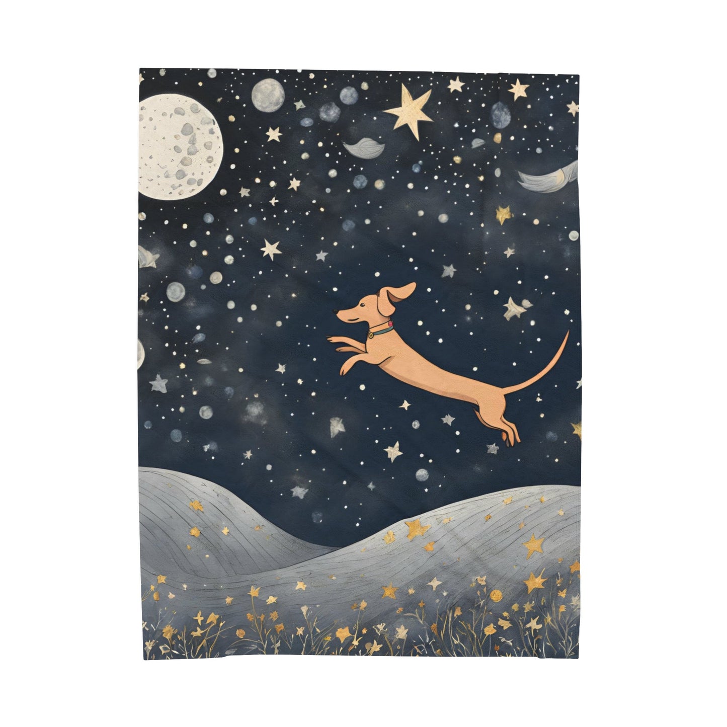 Celestial Dachshund - Velveteen Plush Blanket - Real Rad Boutique