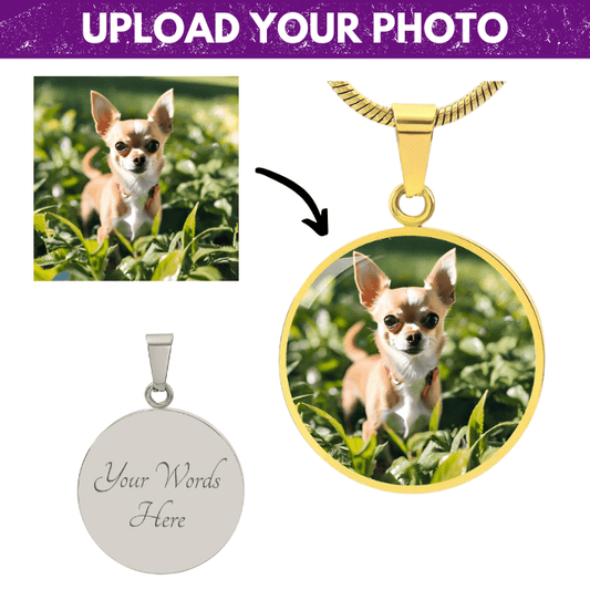 Chihuahua Forever - Custom Photo & Engraved Circle Necklace - Real Rad Boutique