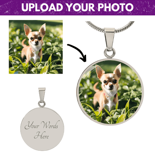 Chihuahua Forever - Custom Photo & Engraved Circle Necklace - Real Rad Boutique