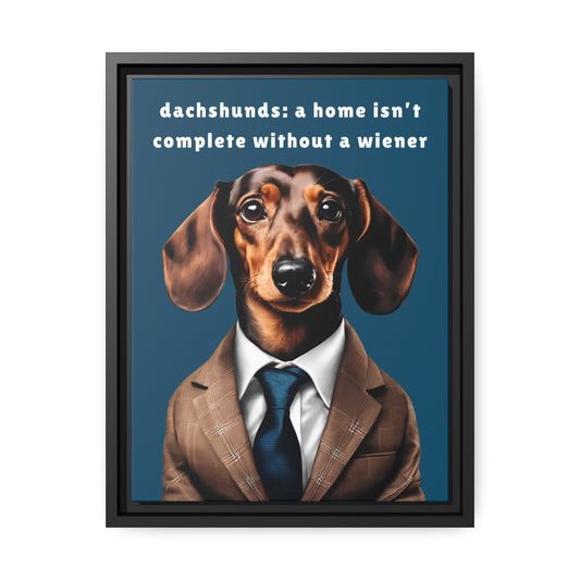 Complete Your Home - Dachshund Matte Canvas, Black Frame - Real Rad Boutique