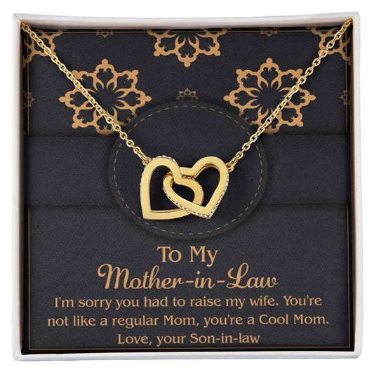 Cool Mom, Beloved MIL - Interlocking Hearts Necklace - Real Rad Boutique