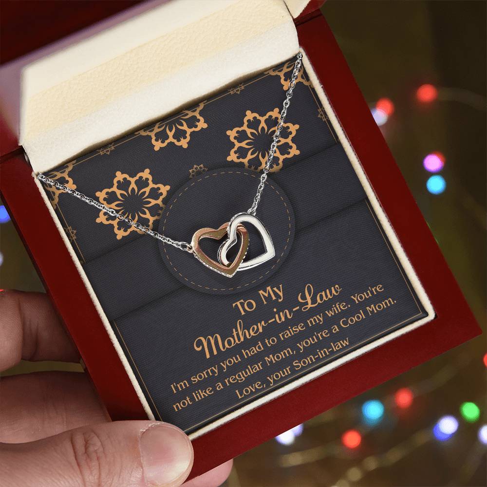 Cool Mom, Beloved MIL - Interlocking Hearts Necklace - Real Rad Boutique