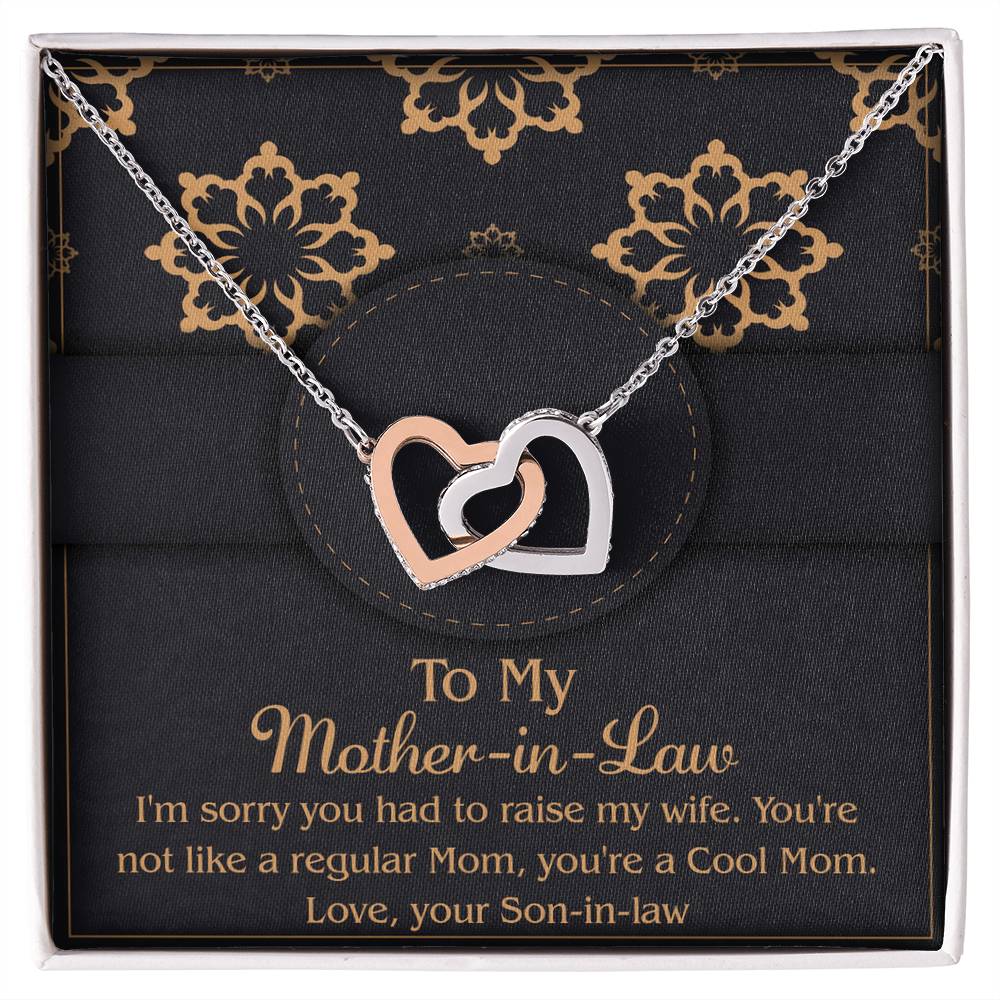 Cool Mom, Beloved MIL - Interlocking Hearts Necklace - Real Rad Boutique