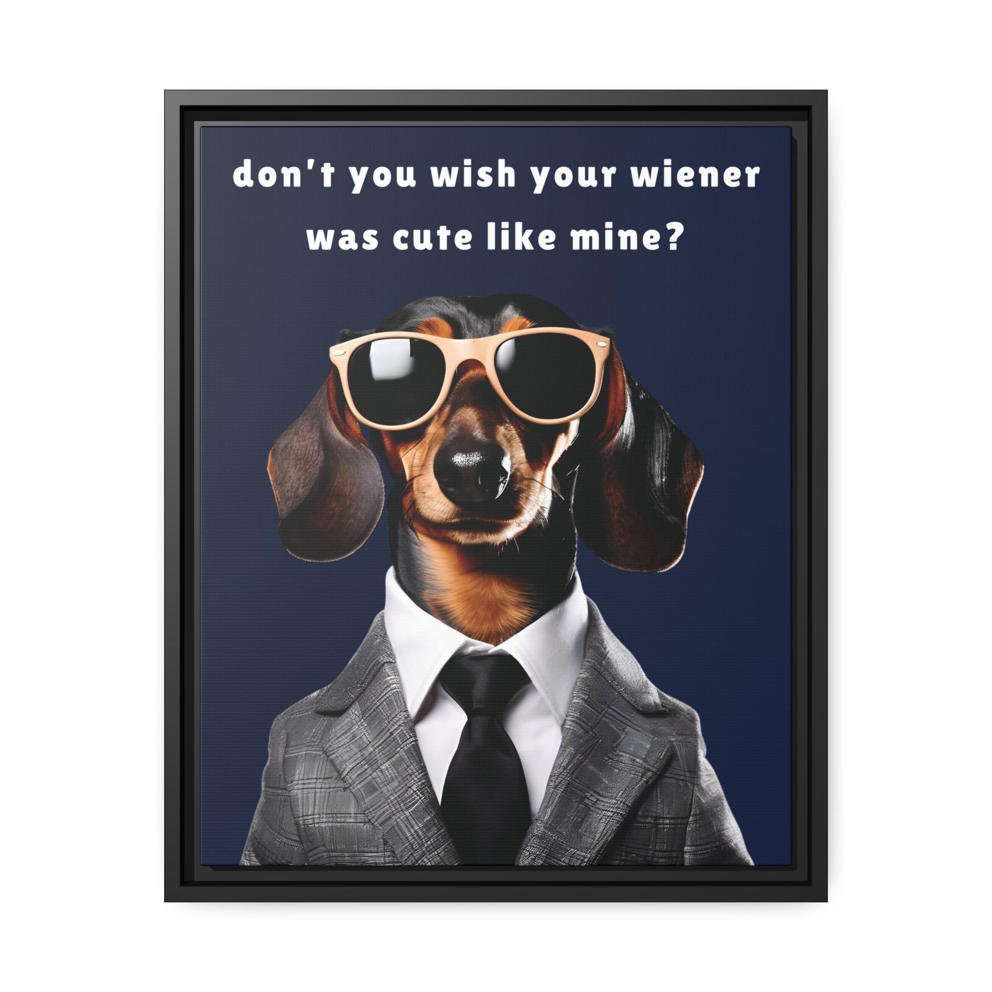 Cute Wiener - Matte Canvas, Black Frame - Real Rad Boutique