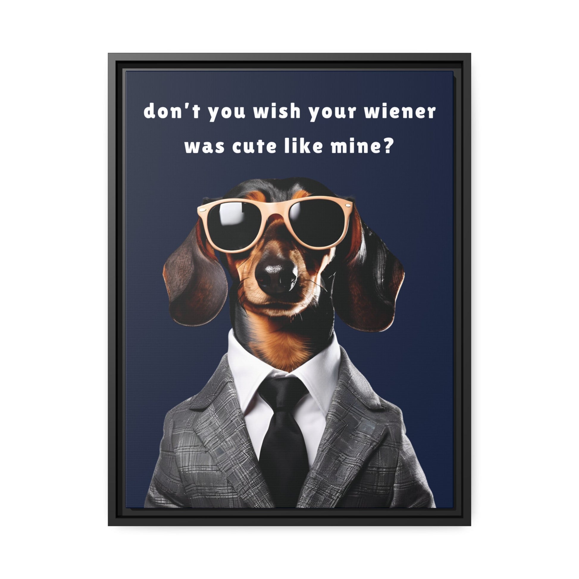 Cute Wiener - Matte Canvas, Black Frame - Real Rad Boutique