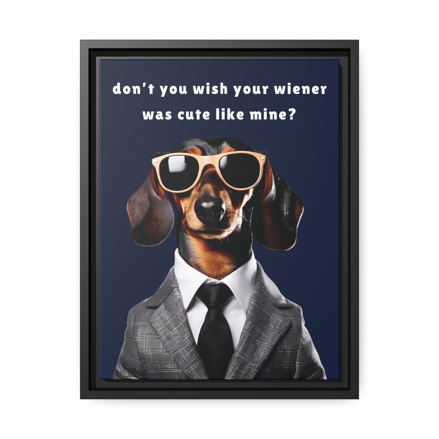 Cute Wiener - Matte Canvas, Black Frame - Real Rad Boutique