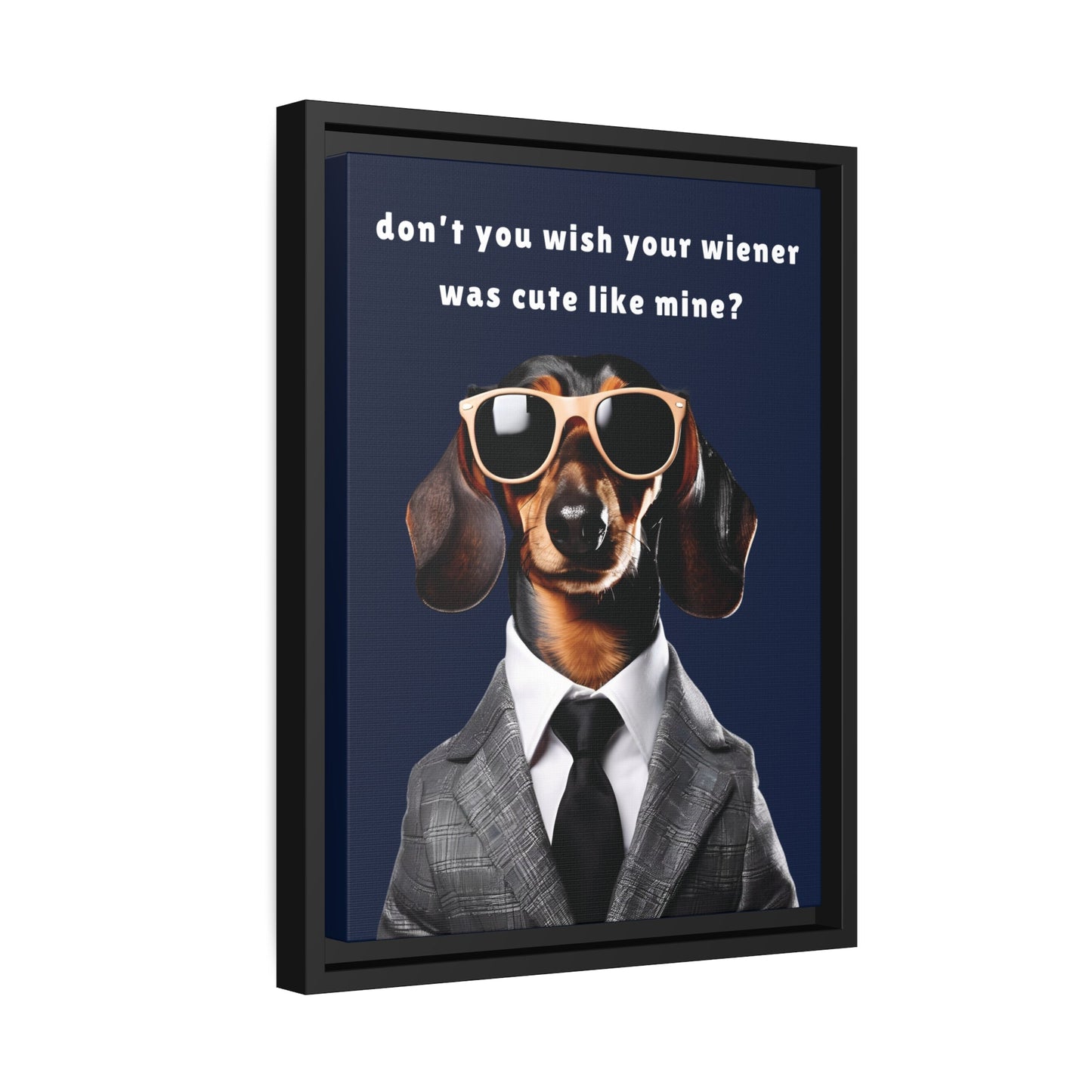 Cute Wiener - Matte Canvas, Black Frame - Real Rad Boutique