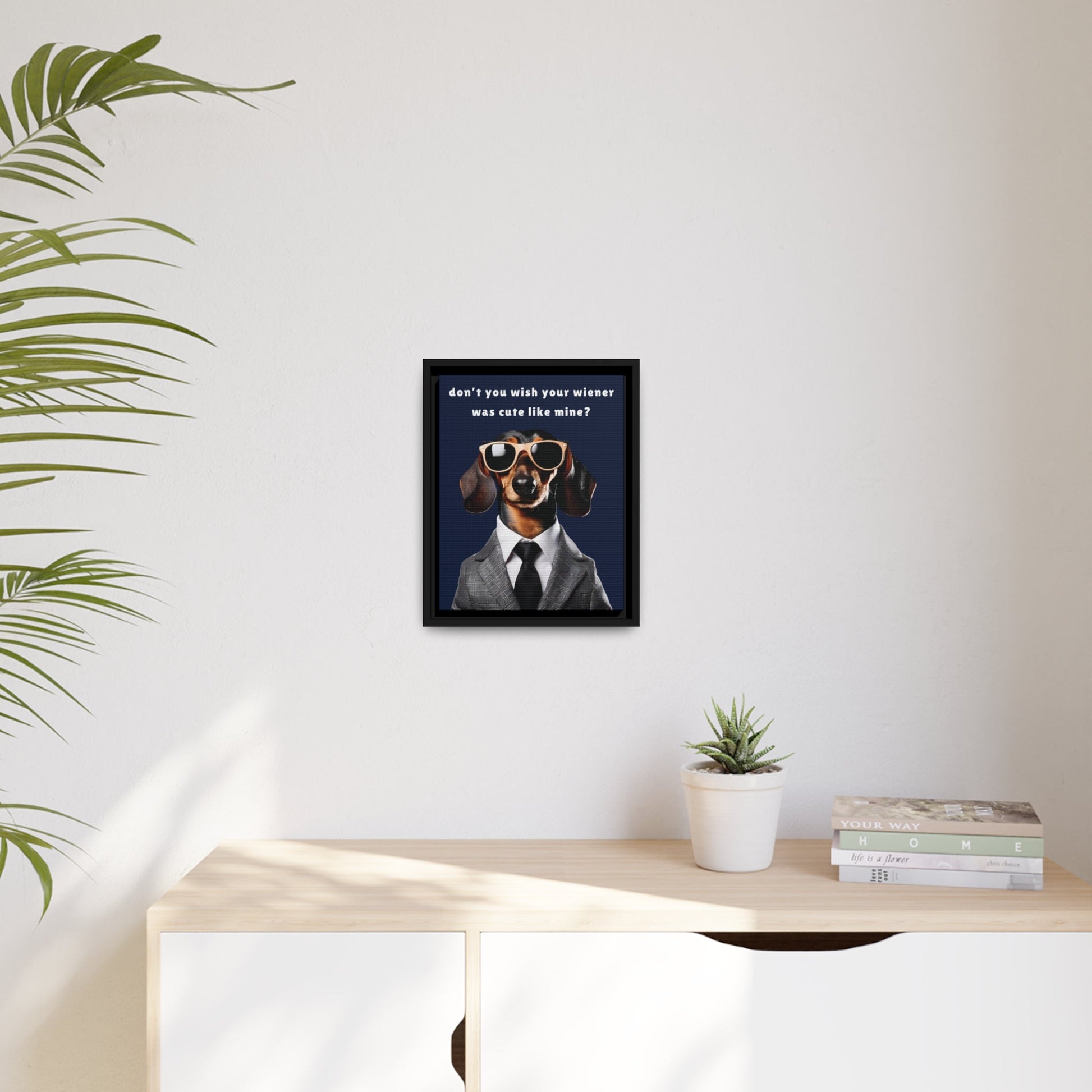 Cute Wiener - Matte Canvas, Black Frame - Real Rad Boutique