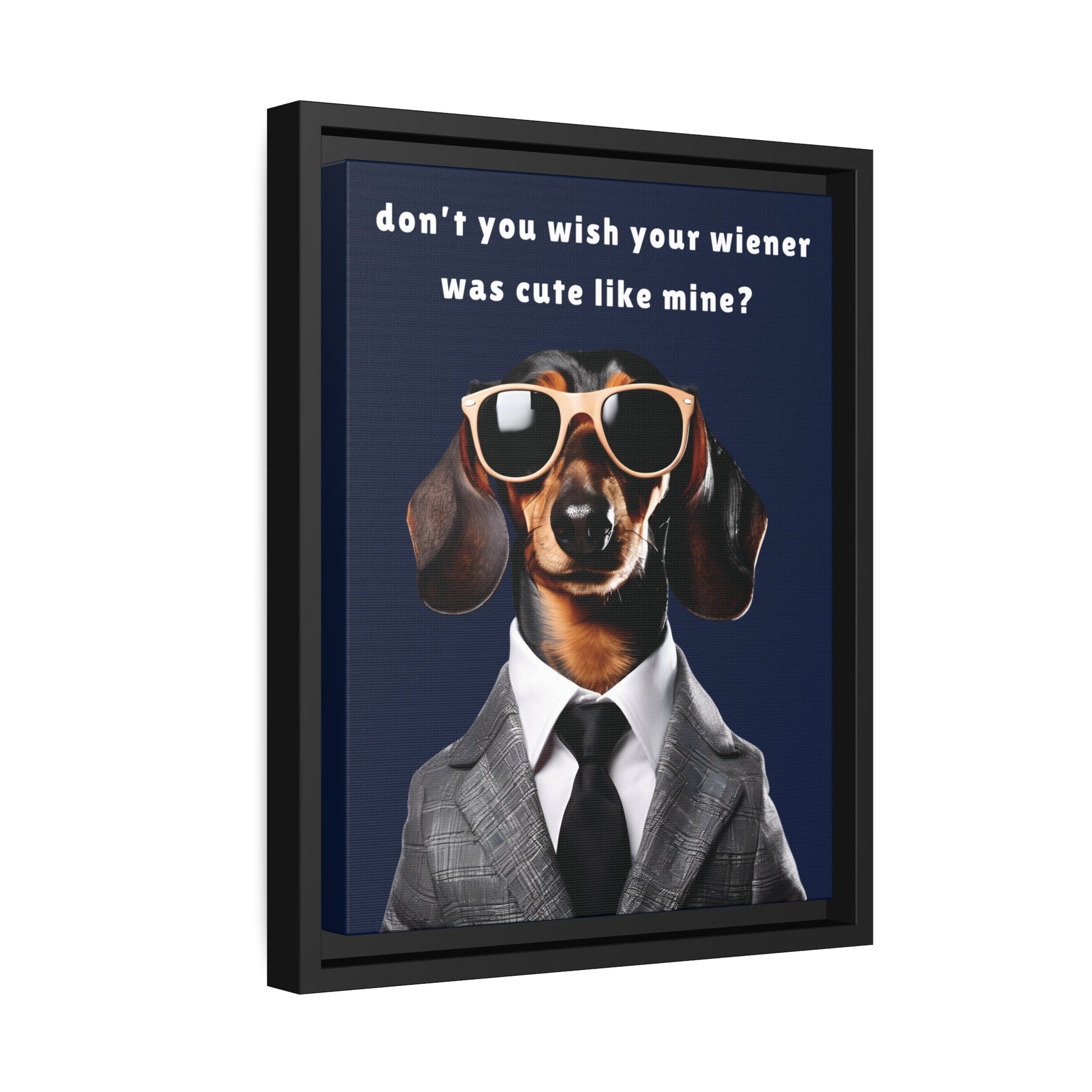 Cute Wiener - Matte Canvas, Black Frame - Real Rad Boutique