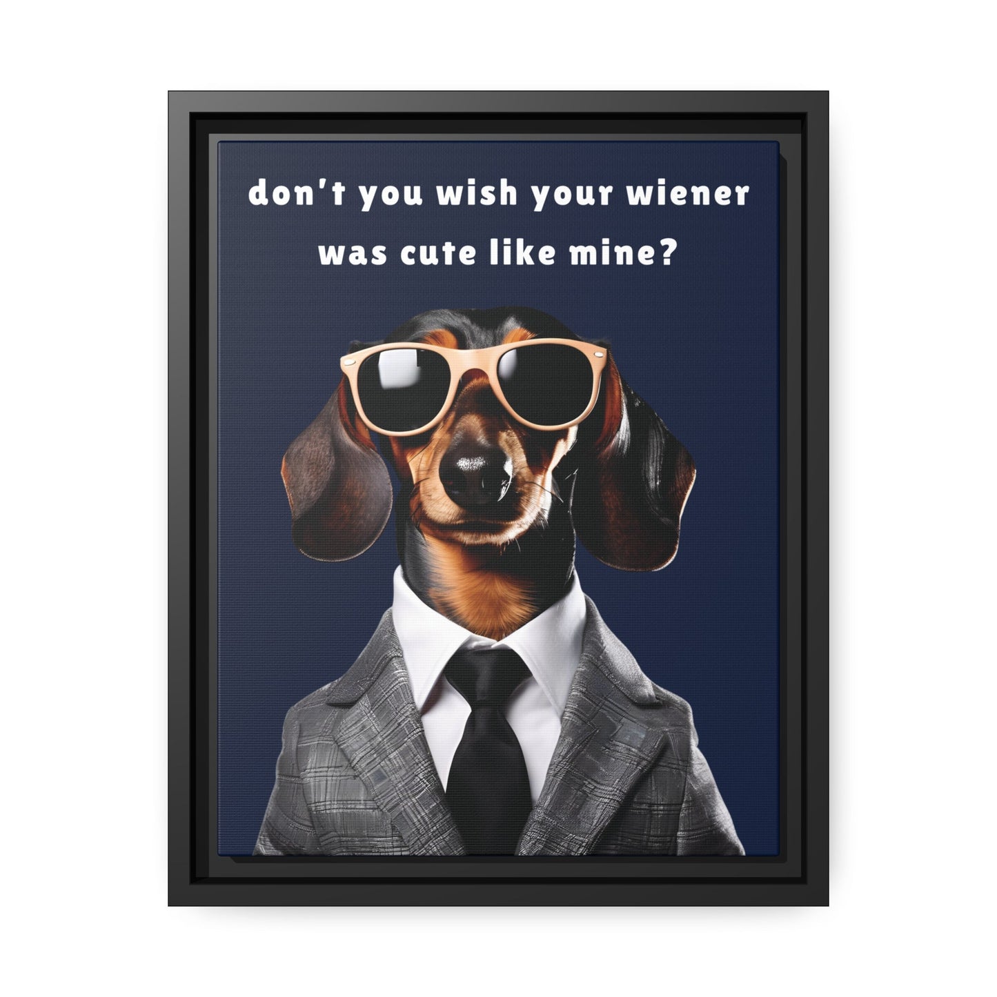 Cute Wiener - Matte Canvas, Black Frame - Real Rad Boutique