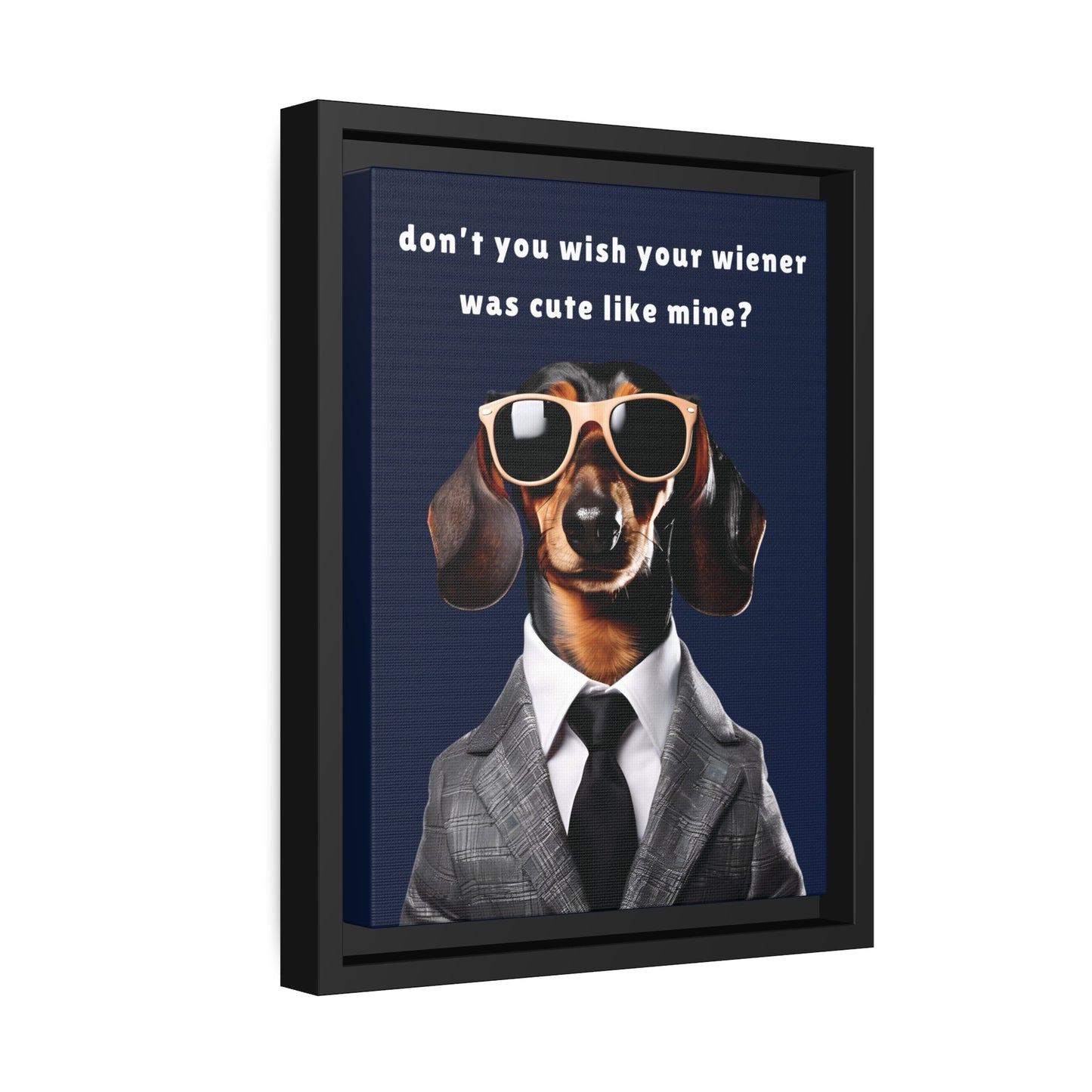 Cute Wiener - Matte Canvas, Black Frame - Real Rad Boutique