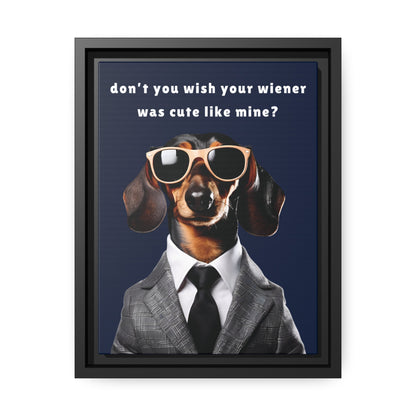 Cute Wiener - Matte Canvas, Black Frame - Real Rad Boutique