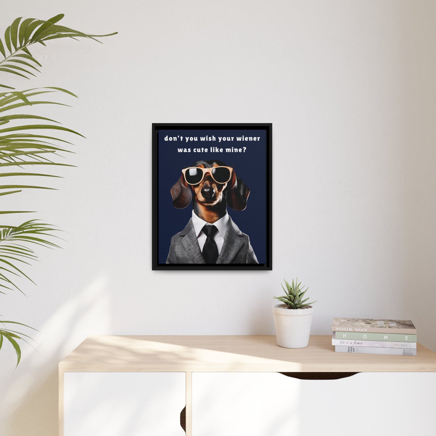 Cute Wiener - Matte Canvas, Black Frame - Real Rad Boutique