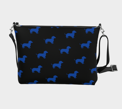 Dachshund Blues - Dachshund Vegan Leather Crossbody Purse - Real Rad Boutique