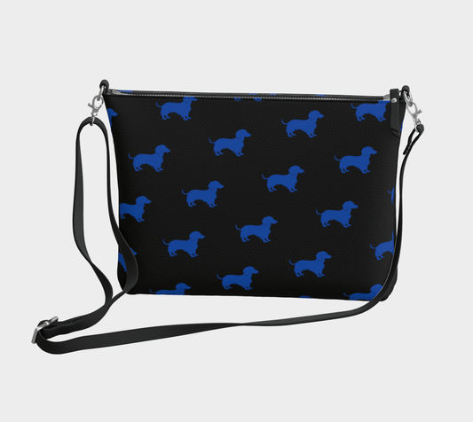 Dachshund Blues - Dachshund Vegan Leather Crossbody Purse - Real Rad Boutique