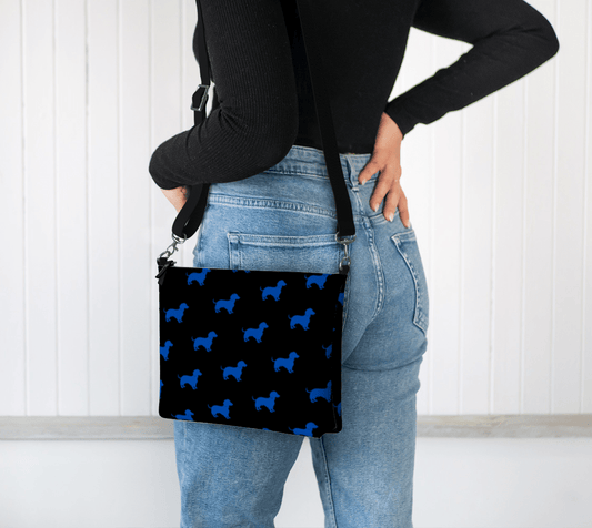 Dachshund Blues - Dachshund Vegan Leather Crossbody Purse - Real Rad Boutique