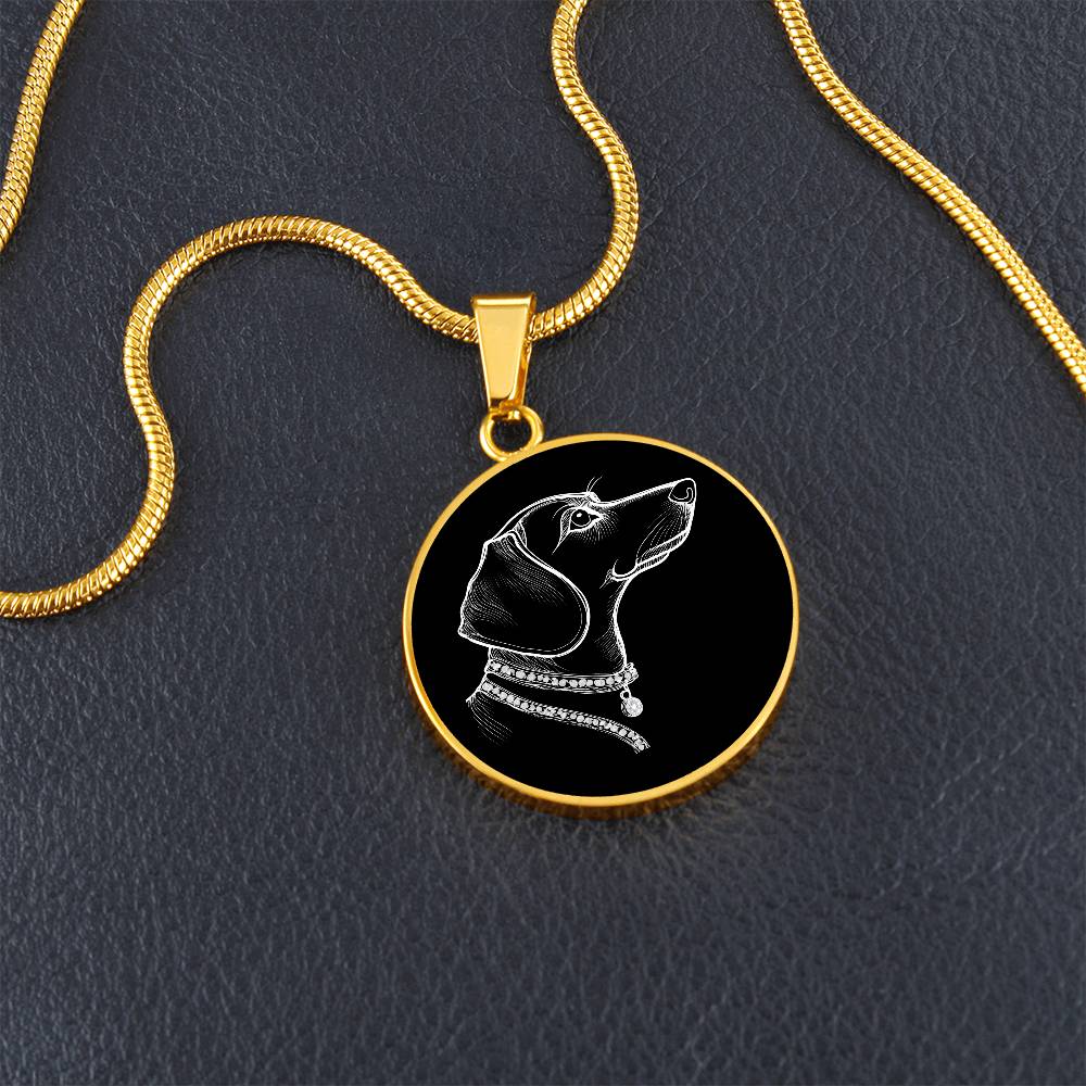 Dachshund Charm - Circle Pendant - Real Rad Boutique