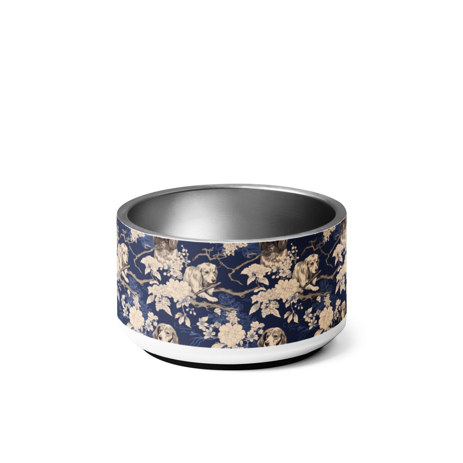 Dachshund Floral Blue - Pet Bowl - Real Rad Boutique