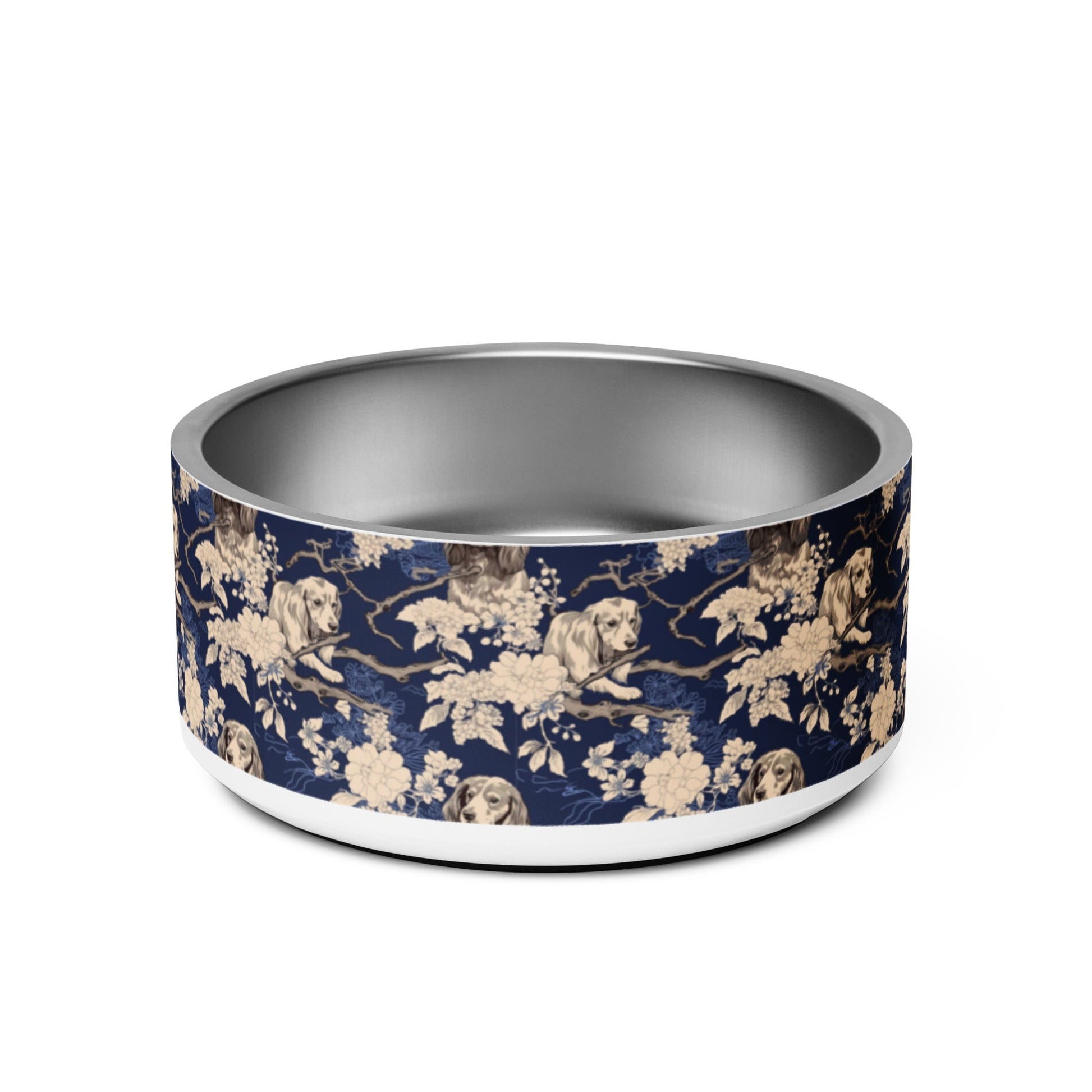 Dachshund Floral Blue - Pet Bowl - Real Rad Boutique