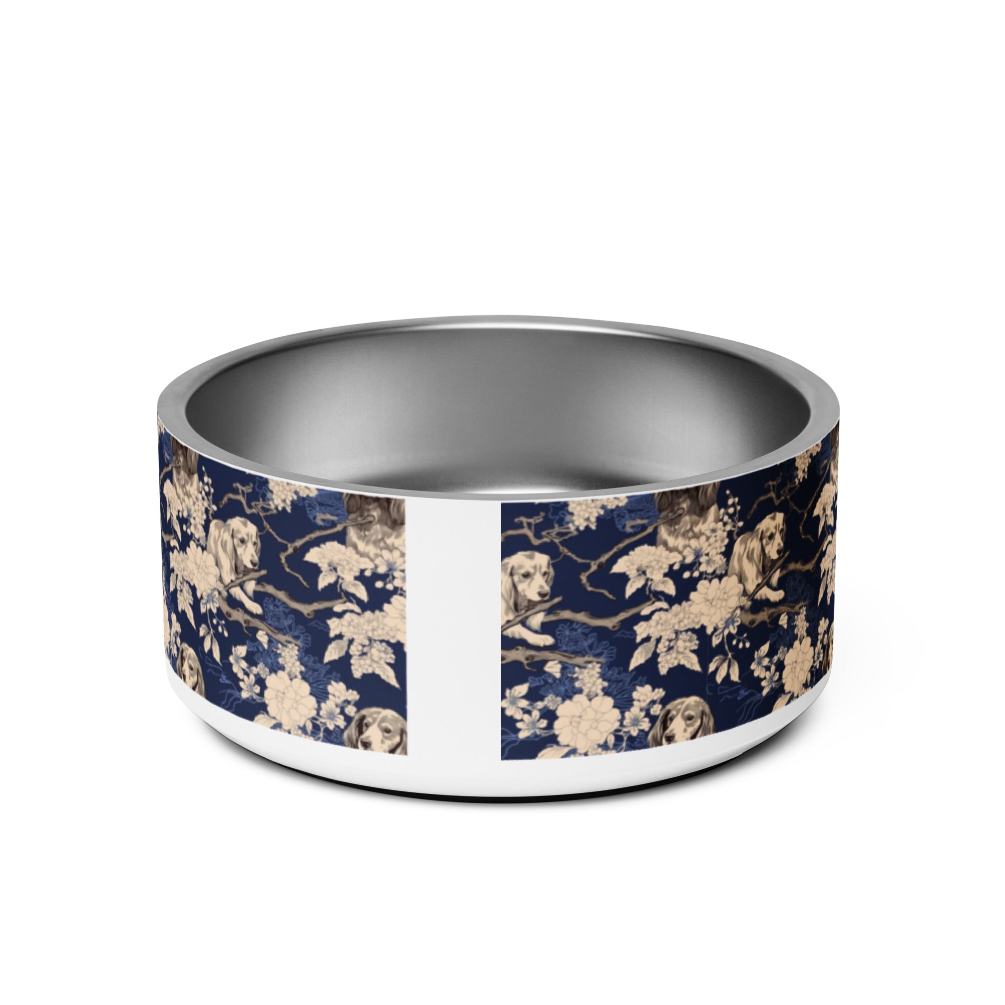 Dachshund Floral Blue - Pet Bowl - Real Rad Boutique