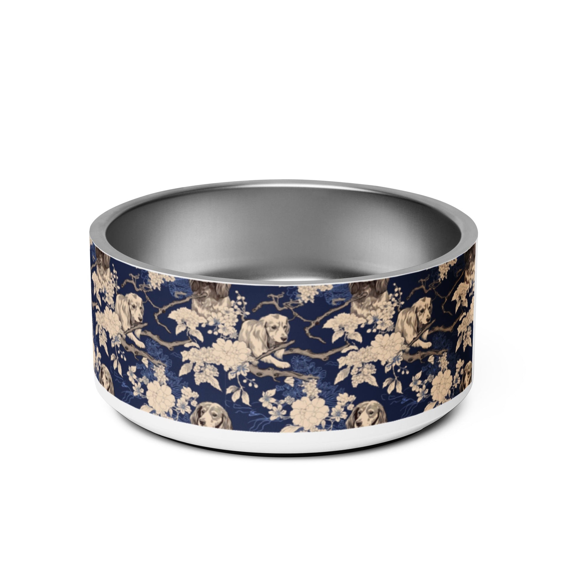 Dachshund Floral Blue - Pet Bowl - Real Rad Boutique