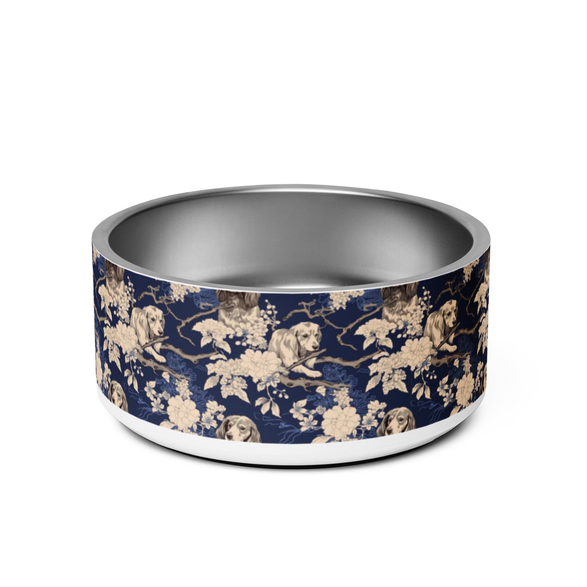 Dachshund Floral Blue - Pet Bowl - Real Rad Boutique