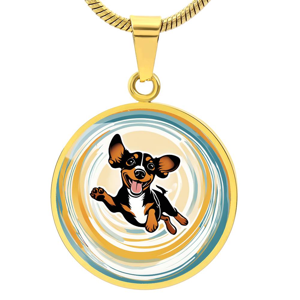 Dachshund Joy - Circle Pendant - Real Rad Boutique