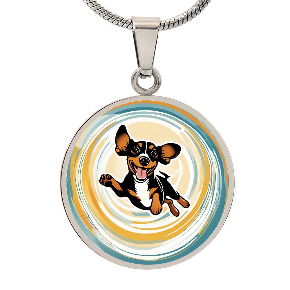 Dachshund Joy - Circle Pendant - Real Rad Boutique