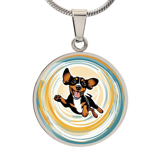 Dachshund Joy - Circle Pendant - Real Rad Boutique