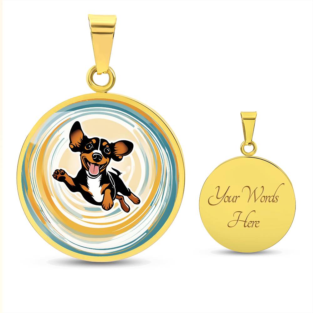 Dachshund Joy - Circle Pendant - Real Rad Boutique