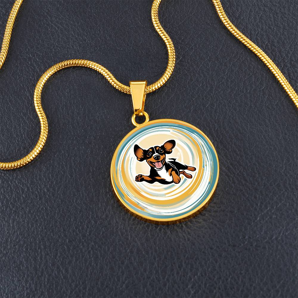 Dachshund Joy - Circle Pendant - Real Rad Boutique