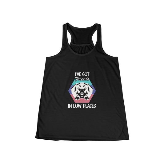 Dachshund Love & Low Places - Women's Flowy Racerback Tank - Real Rad Boutique