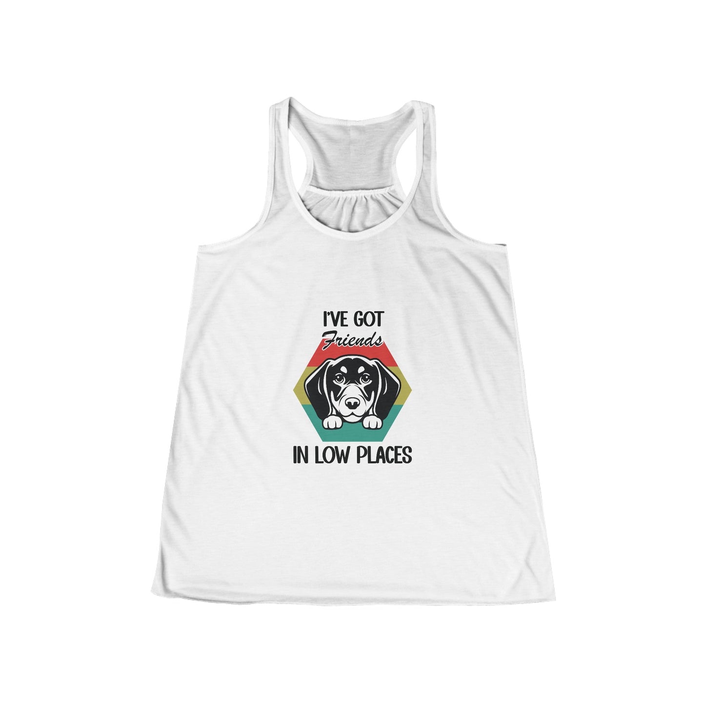 Dachshund Love & Low Places - Women's Flowy Racerback Tank - Real Rad Boutique