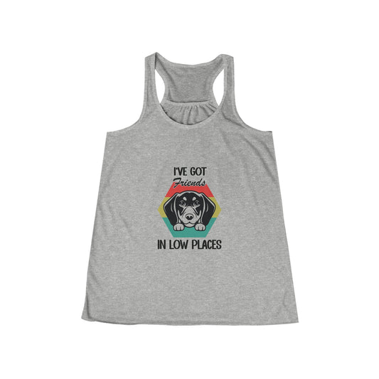 Dachshund Love & Low Places - Women's Flowy Racerback Tank - Real Rad Boutique