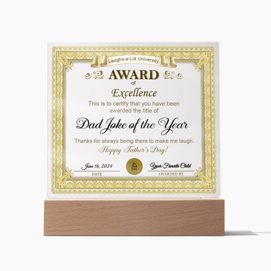 Dad Joke of the Year - Acrylic Square Plaque - Real Rad Boutique