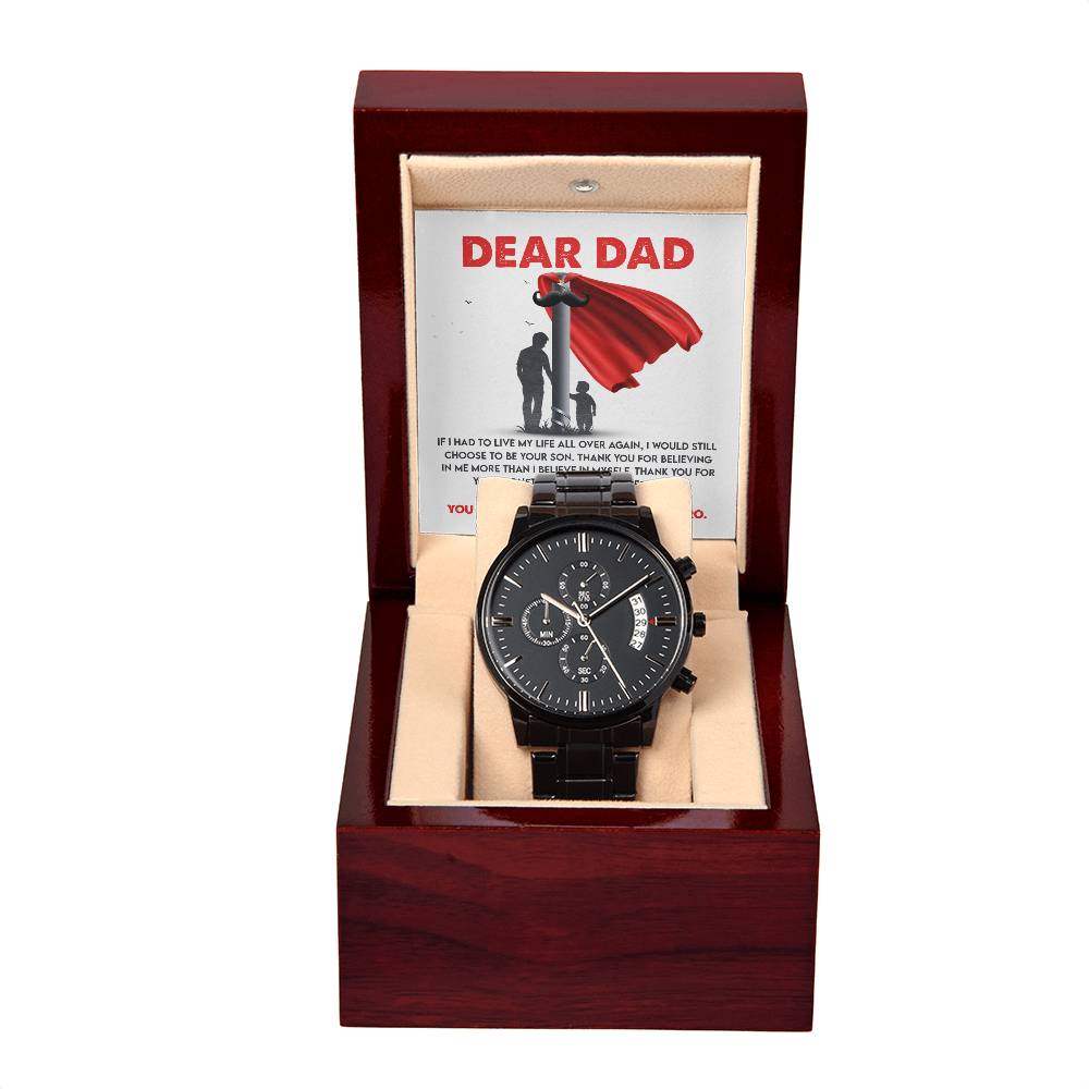 Dad My Hero - Black Chronograph Watch - Real Rad Boutique