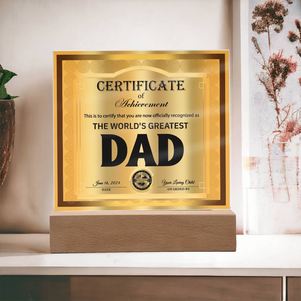 Dad of Distinction - Acrylic Square Plaque - Real Rad Boutique