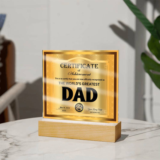 Dad of Distinction - Acrylic Square Plaque - Real Rad Boutique