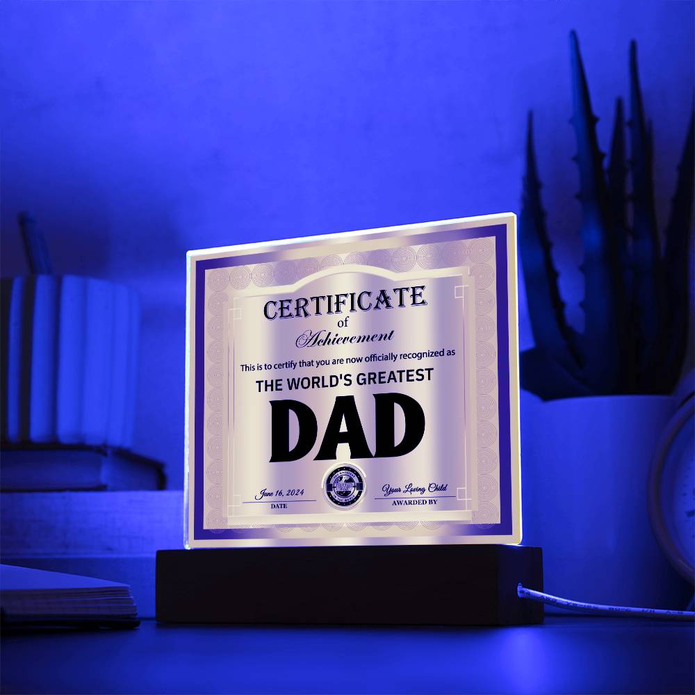 Dad of Distinction - Acrylic Square Plaque - Real Rad Boutique