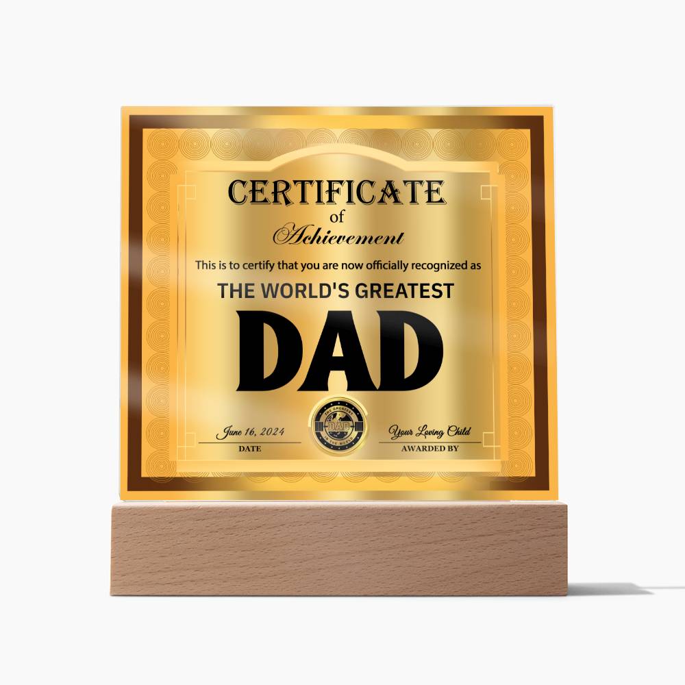 Dad of Distinction - Acrylic Square Plaque - Real Rad Boutique