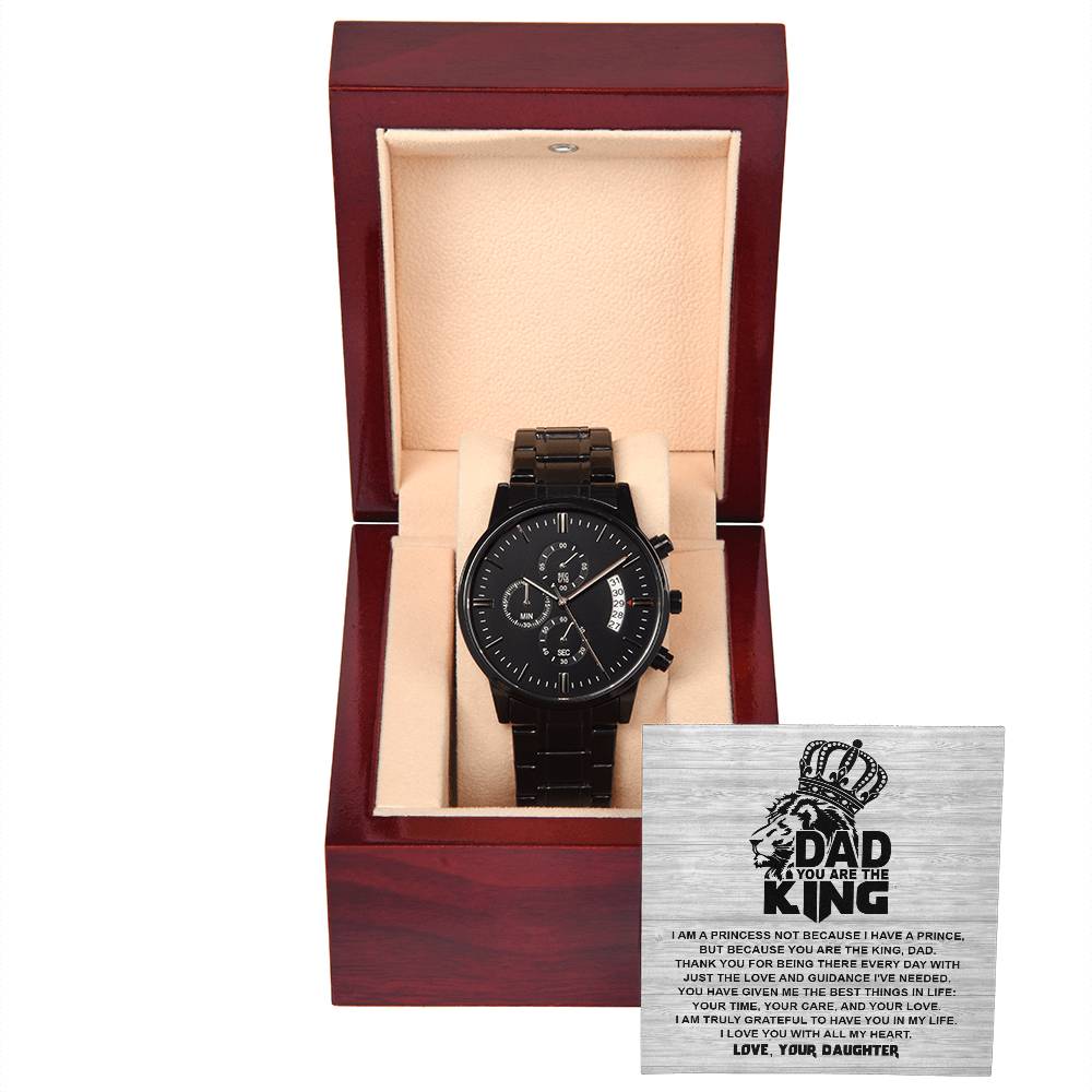 Dad You Are The King - Black Chronograph Watch - Real Rad Boutique