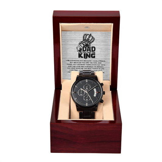 Dad You Are The King - Black Chronograph Watch - Real Rad Boutique