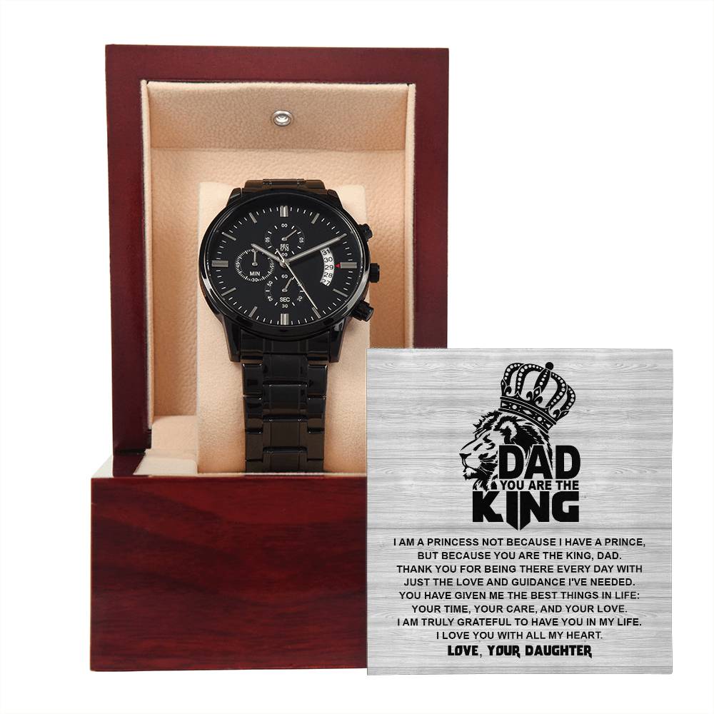 Dad You Are The King - Black Chronograph Watch - Real Rad Boutique